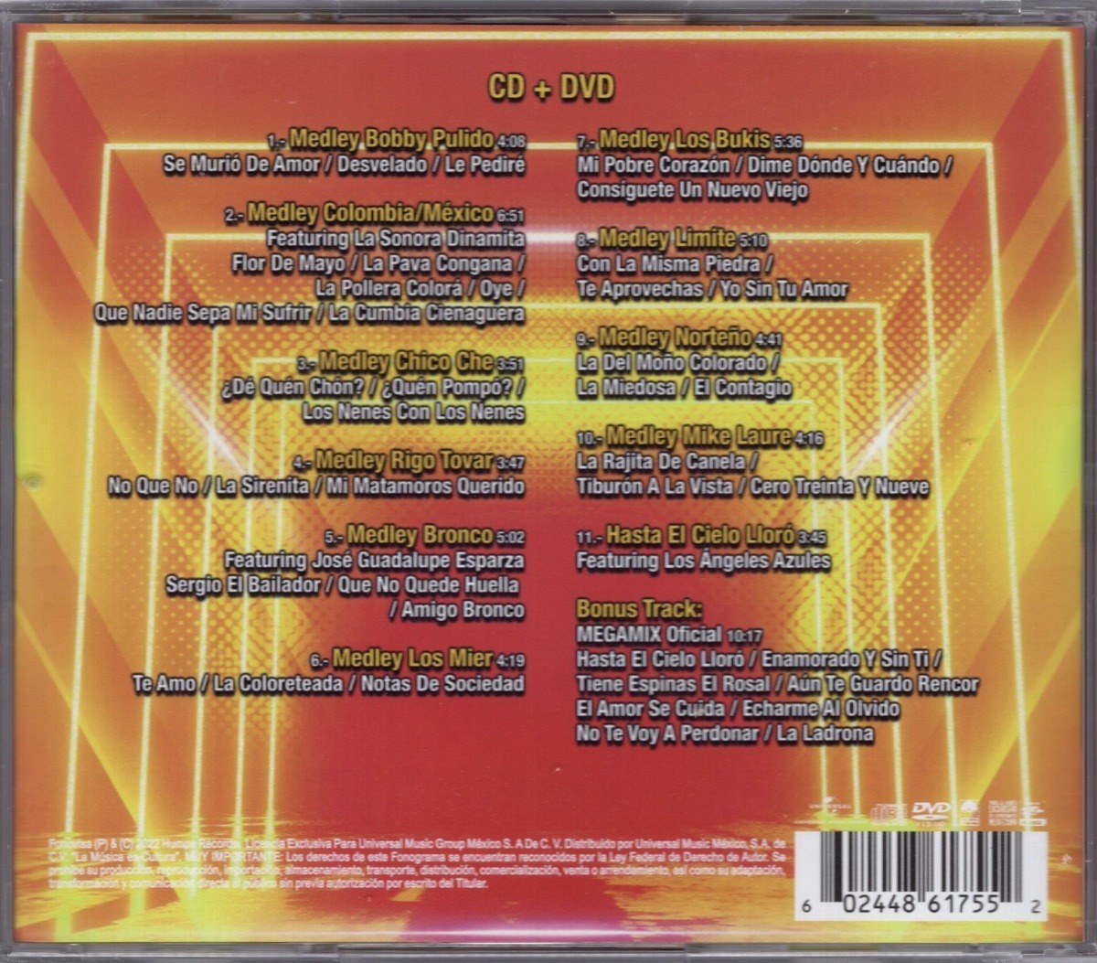 Grupo Cañaveral Megamix Disco Cd + Dvd.