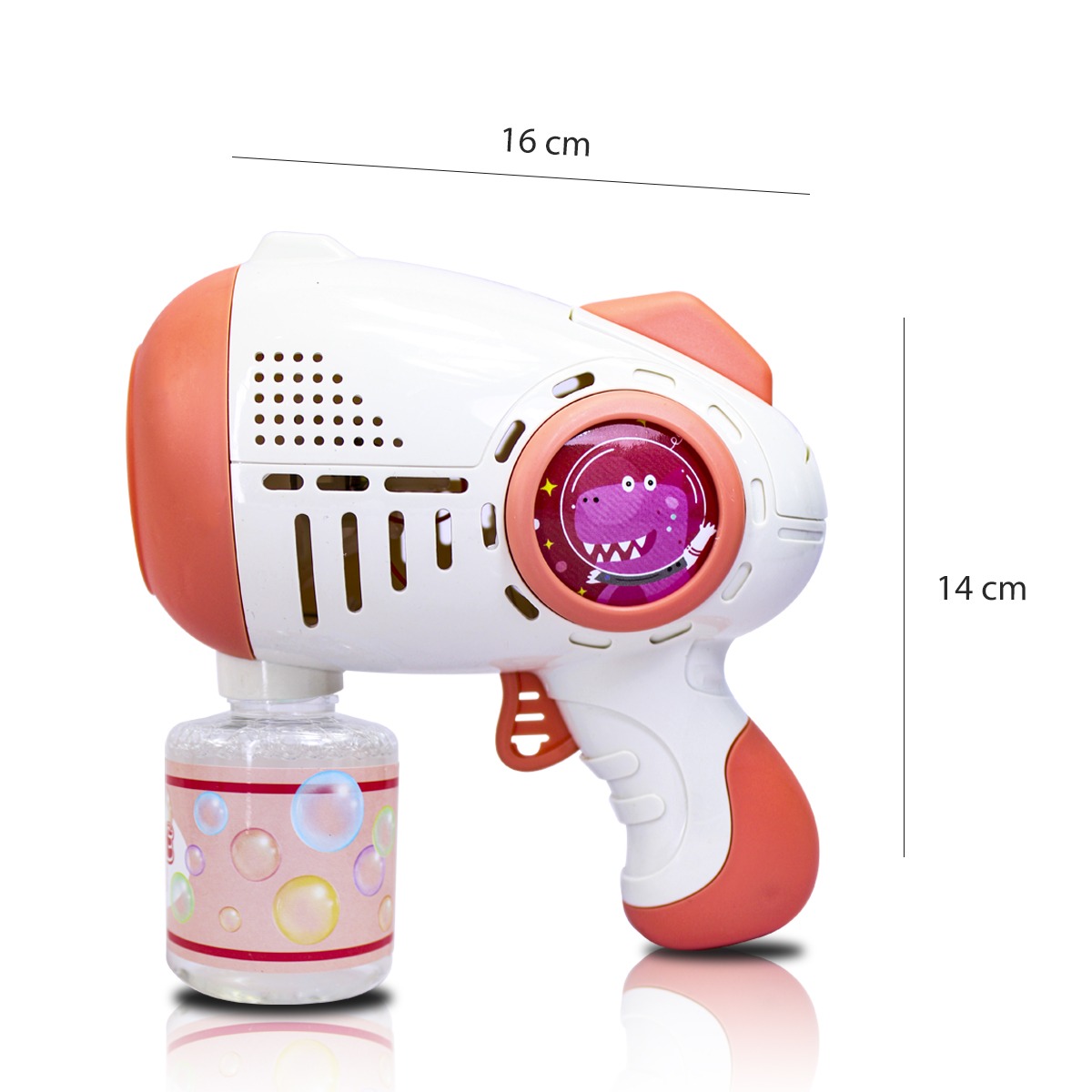 Pistola Burbujas de Jabon Niños,Maquina de Burbujas Automática Recargable con Luces LED/5000+ Burbujas/100ml Solució
