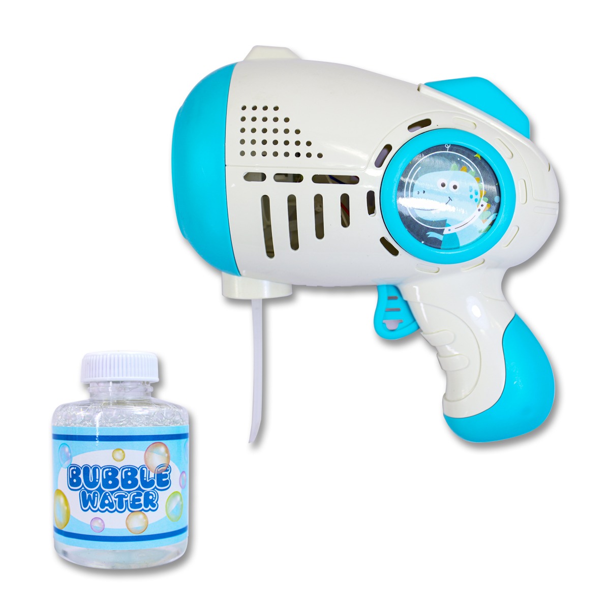Pistola Burbujas de Jabon Niños,Maquina de Burbujas Automática Recargable con Luces LED/5000+ Burbujas/100ml Solució
