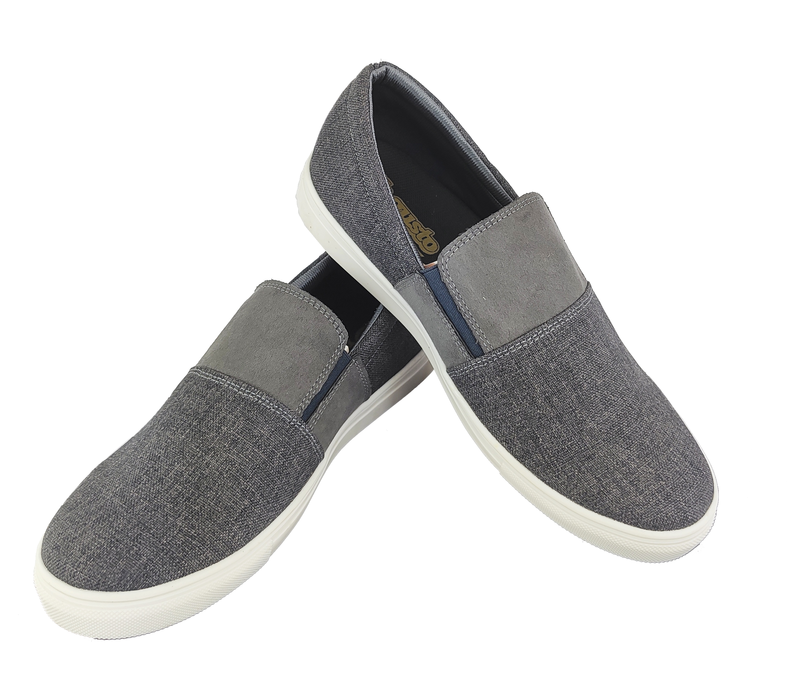 Tenis Mocasín Hombre En Tela Fresco Cómodo Marinero Topsider Color Gris