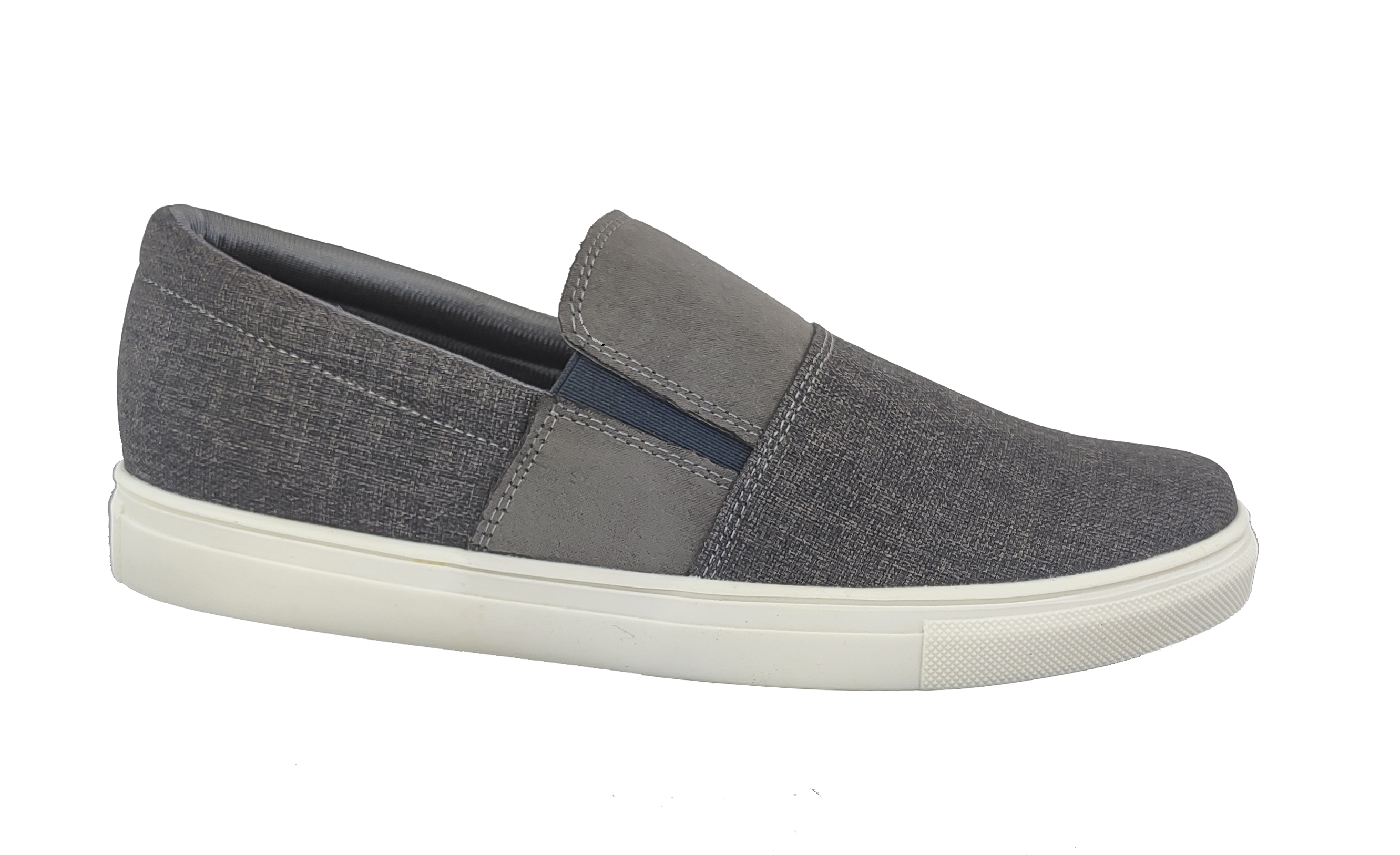 Tenis Mocasín Hombre En Tela Fresco Cómodo Marinero Topsider Color Gris