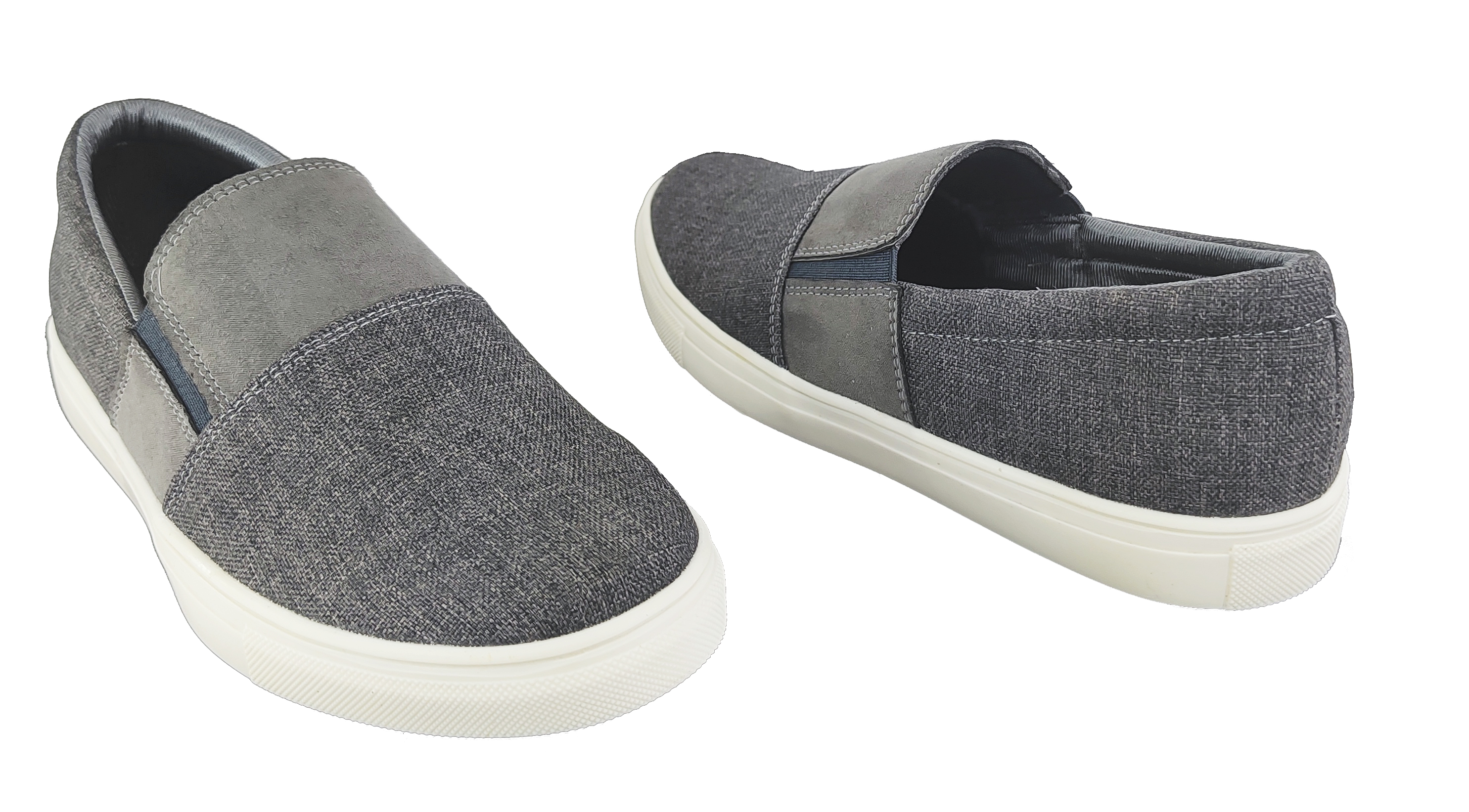 Tenis Mocasín Hombre En Tela Fresco Cómodo Marinero Topsider Color Gris