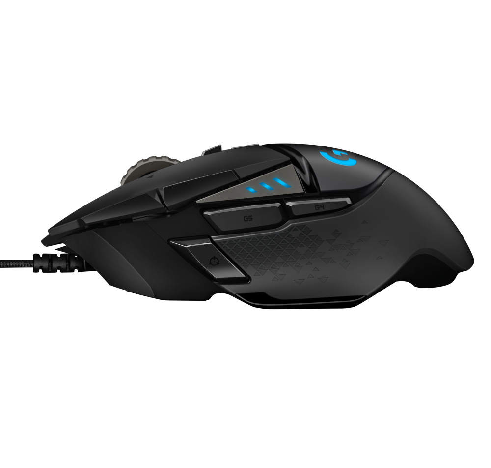 Mouse Gamer Ergonómico Logitech Óptico G502 Hero RGB, Alámbrico, USB, 16.000DPI, Negro