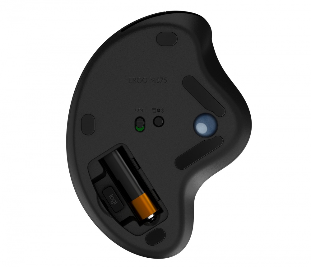 Mouse Ergonómico Logitech Óptico Ergo M575, Inalámbrico, Bluetooth/USB, 2000DPI, Negro