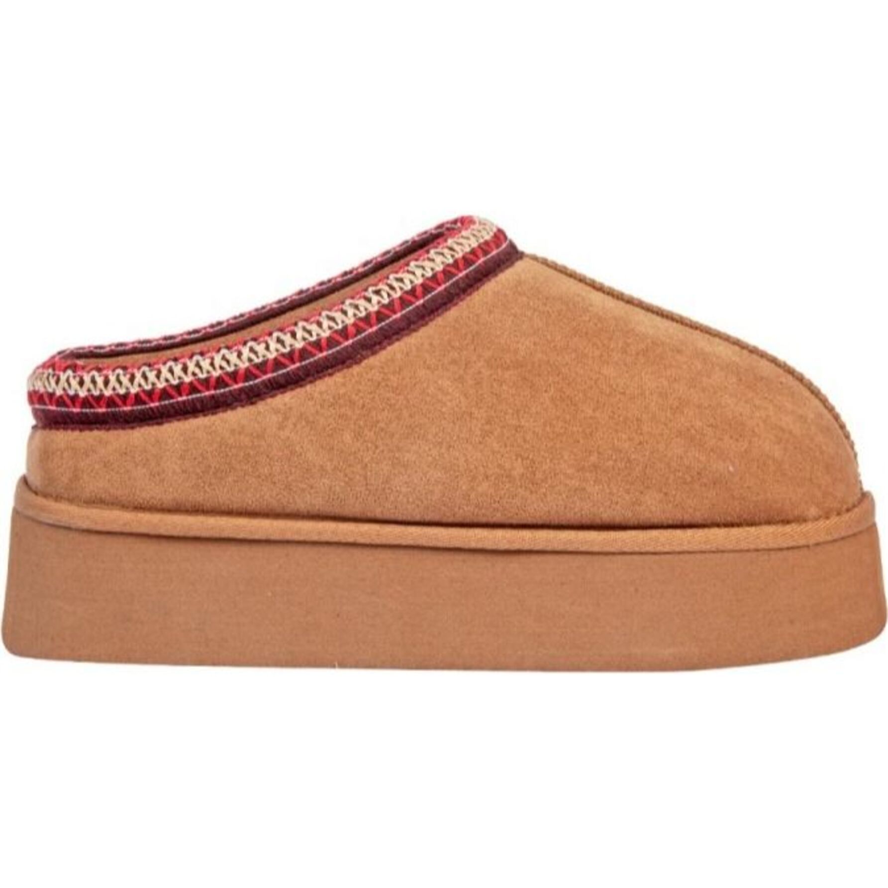 Pantufla para mujer, con plataforma, de peluche, color café, marca Love to Lounge 1140793