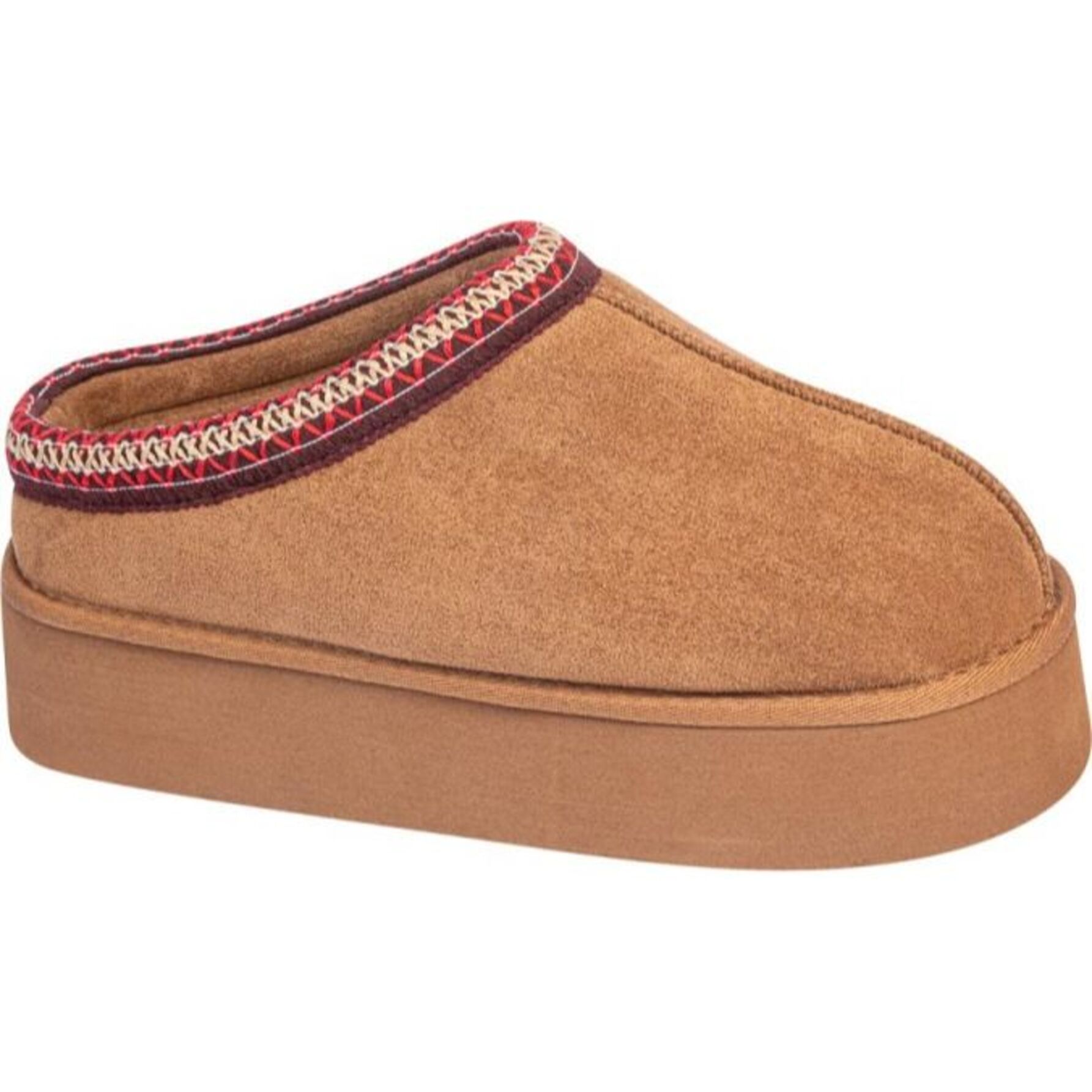 Pantufla para mujer, con plataforma, de peluche, color café, marca Love to Lounge 1140793