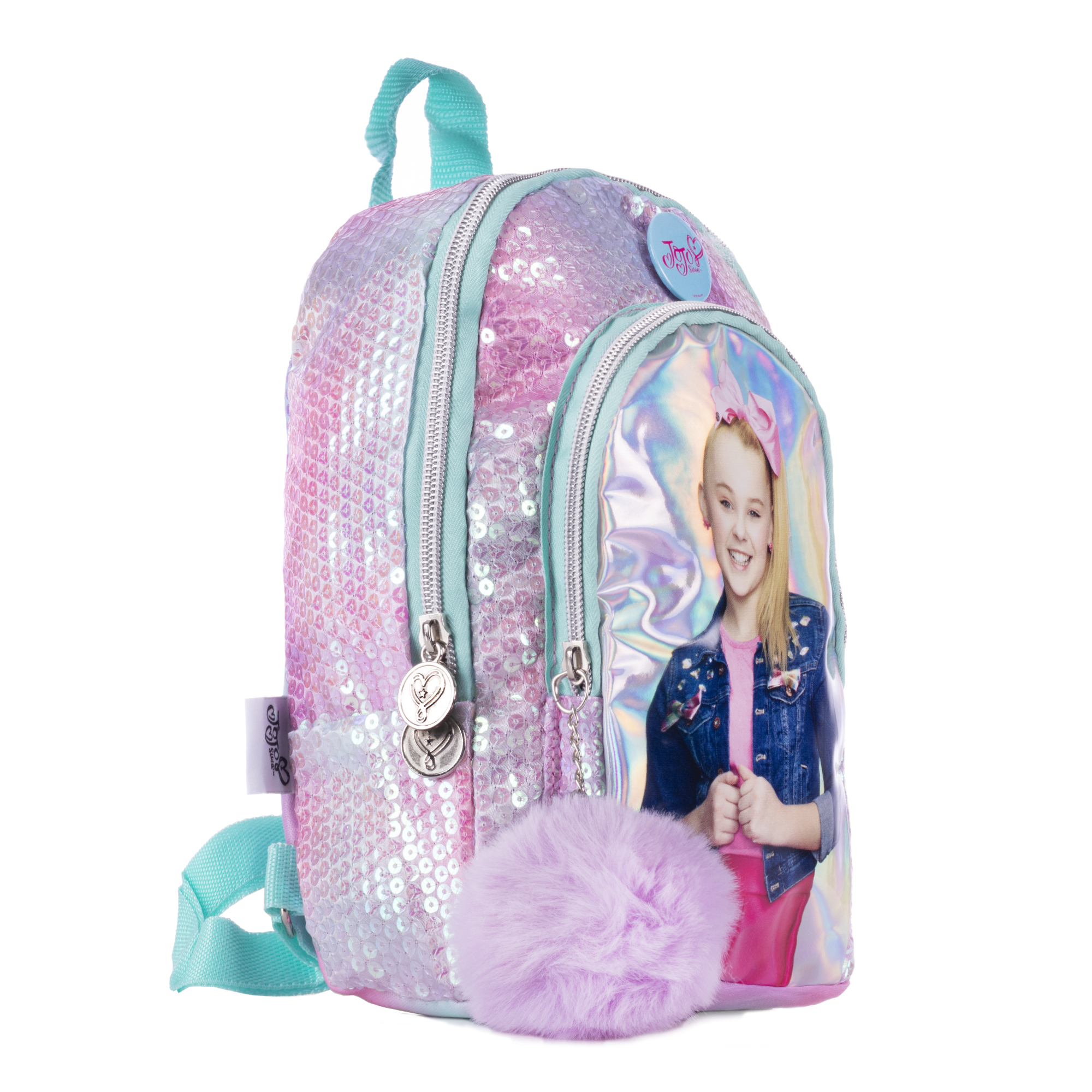 Mochila Jojo Siwa Modelo Lentejuela Plateada