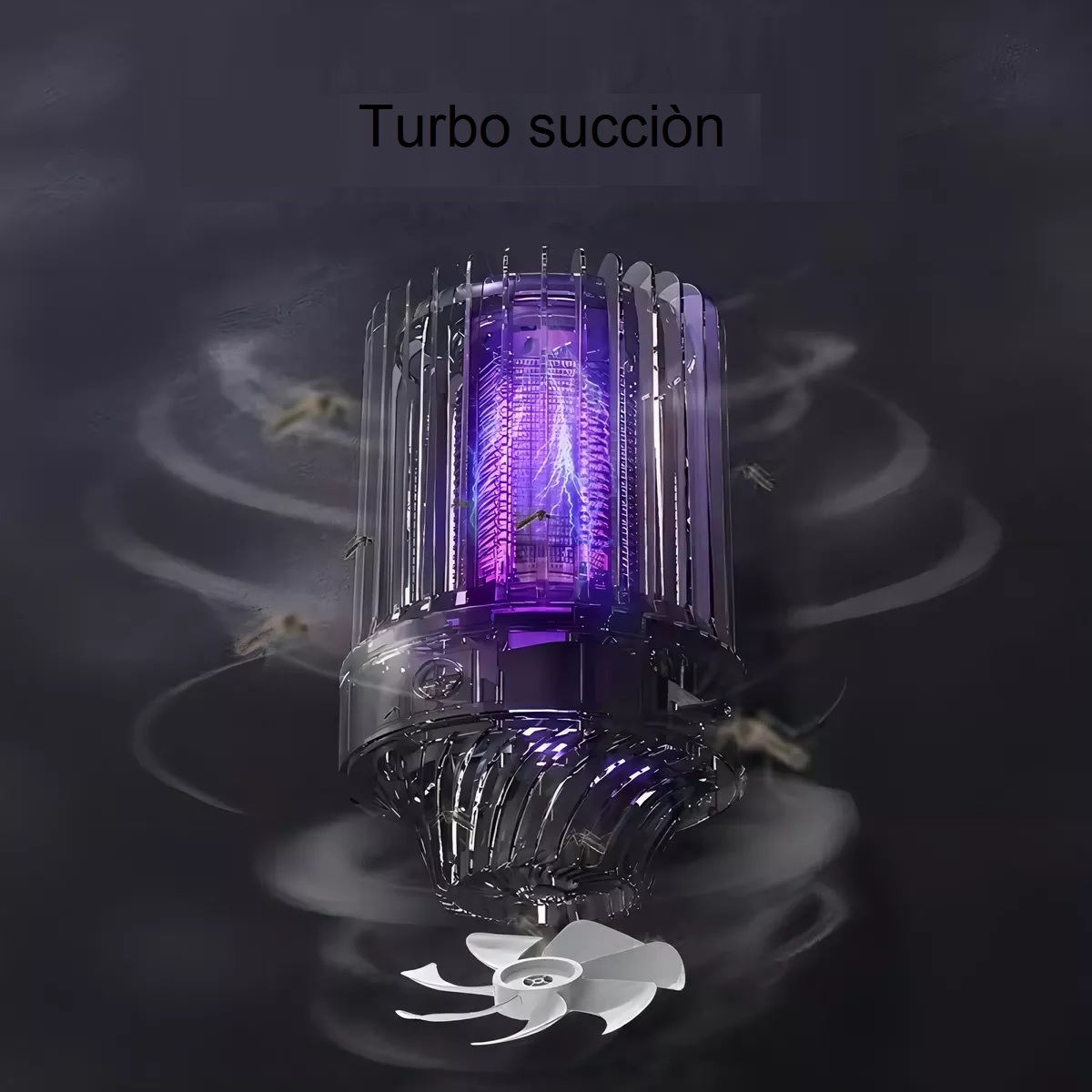 Lámpara Mata Mosquitos Insecto Uv Eléctrico Silenciar Color Negro
