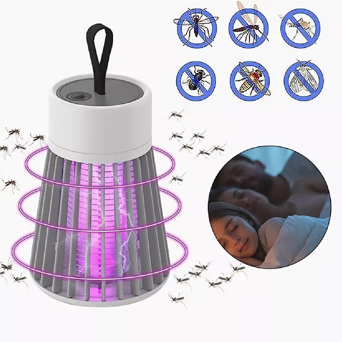 Lampara Mata Mosquitos Repelente Uv Eléctrica Mosca Usb 5w