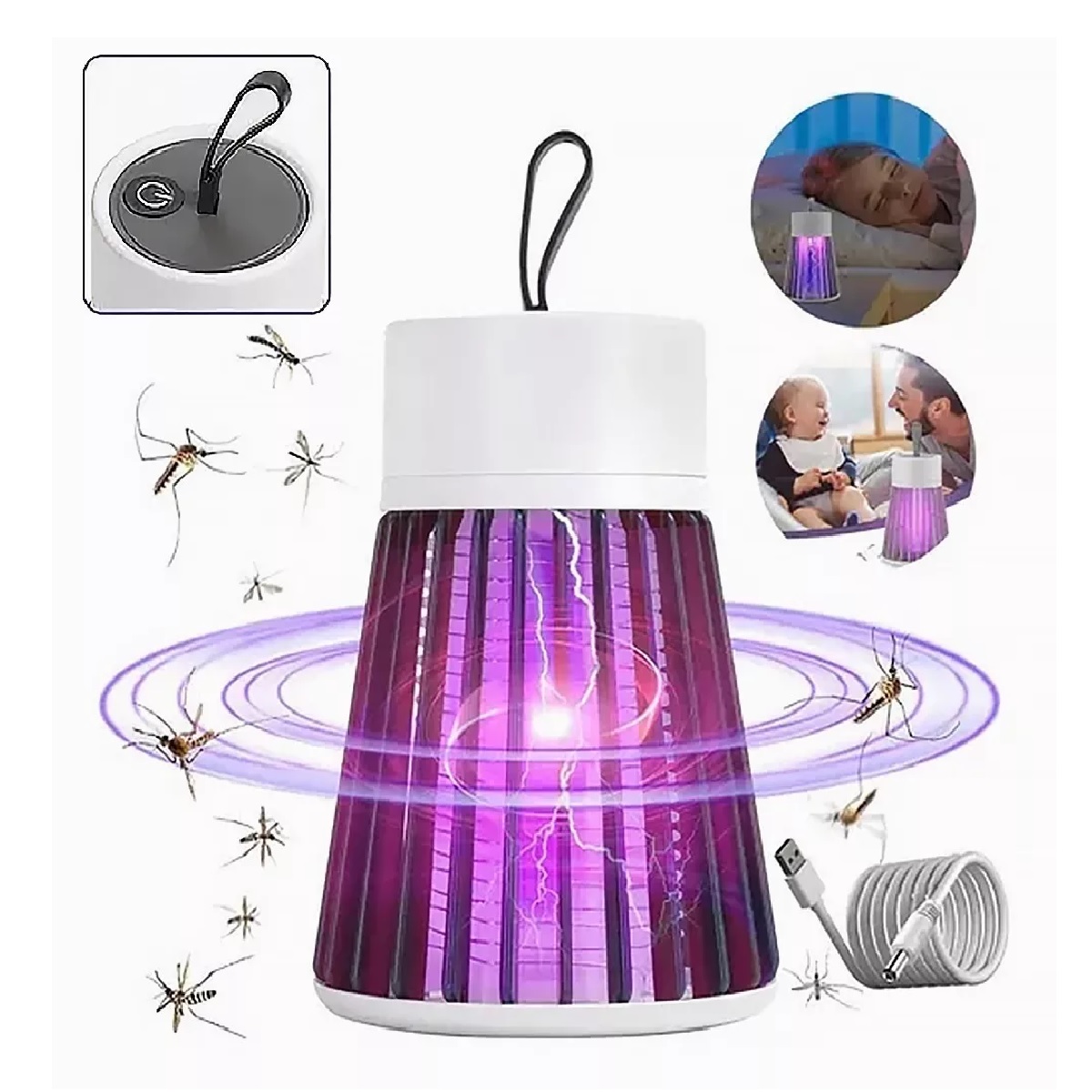 Lampara Mata Mosquitos Repelente Uv Eléctrica Mosca Usb 5w