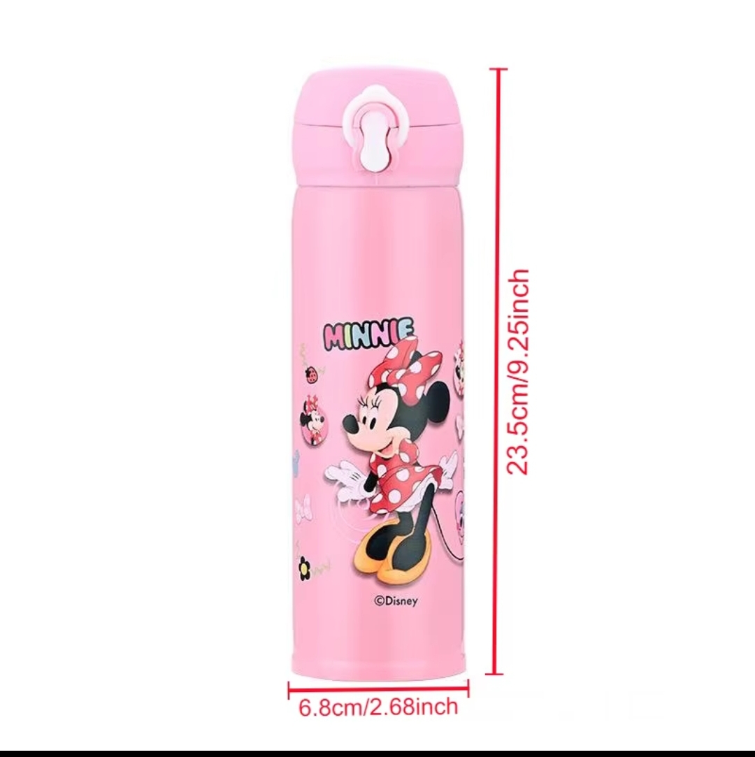Termo Minnie Mouse 500 millitros, seguro anti derrames