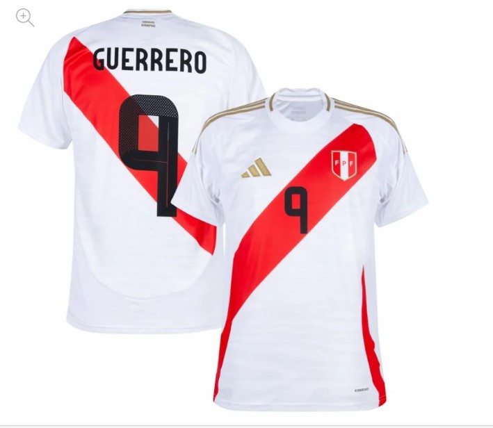 Nuevo! Jersey Peru 2024/2025 Titular Local Blanca Paolo Guerrero 9 Talla L.