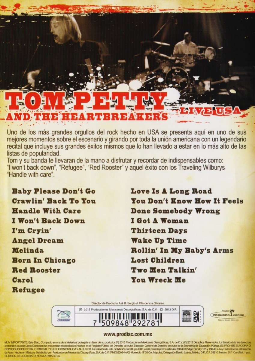 Tom Petty And The Heartbreakers Live Usa Concierto Dvd