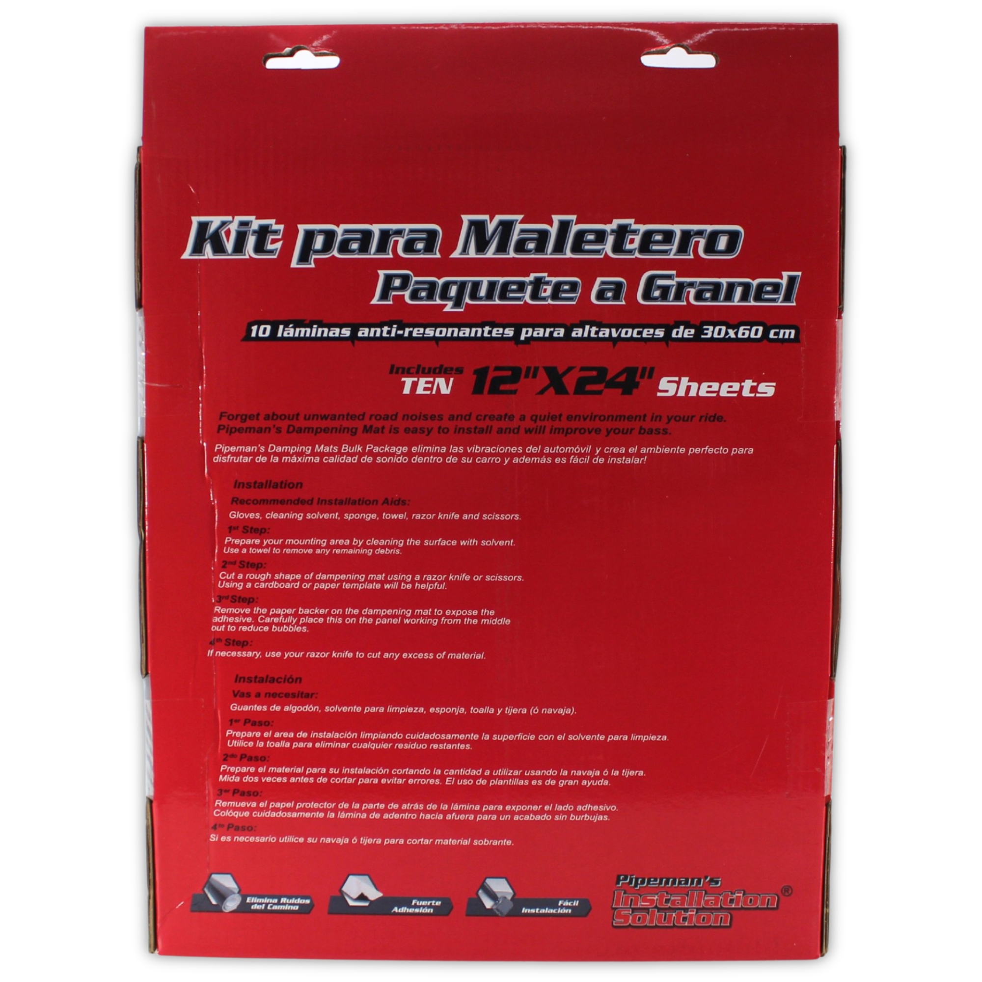Laminas Insonorizante Automotriz 10 Pz Pipeman's IS-DT101224
