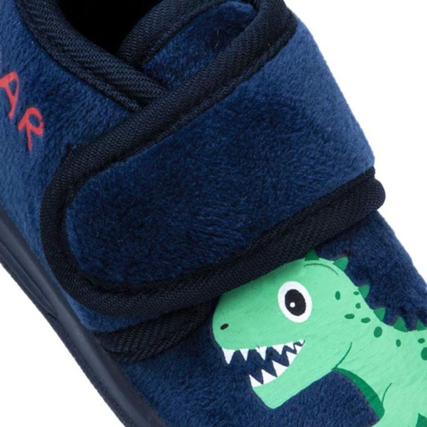 Pantufla para bebé, tipo botín, con peluche y bordado, con dinosaurio, color azul, ajuste con contactel, marca Schatz Kids 876556