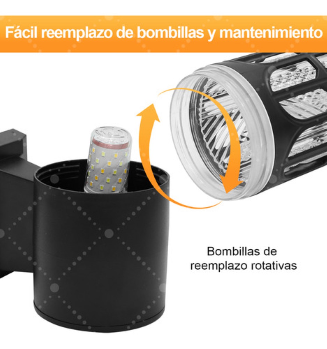 Lampara De Pared Interior Y Exterior Focos Led Moderna Luz negro