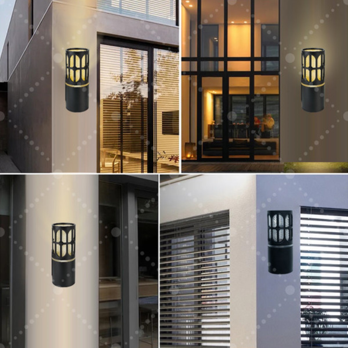 Lampara De Pared Interior Y Exterior Focos Led Moderna Luz negro