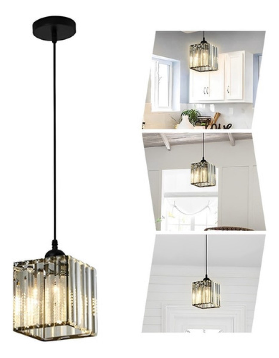 Lámpara Colgante Lámpara De Techo Moderna Decorativa cuadrado negro