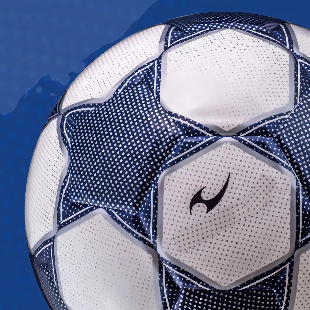 Balón Futbol Modelo Super Nova Laminado Charol Color No. 4 Azul Con Dorado