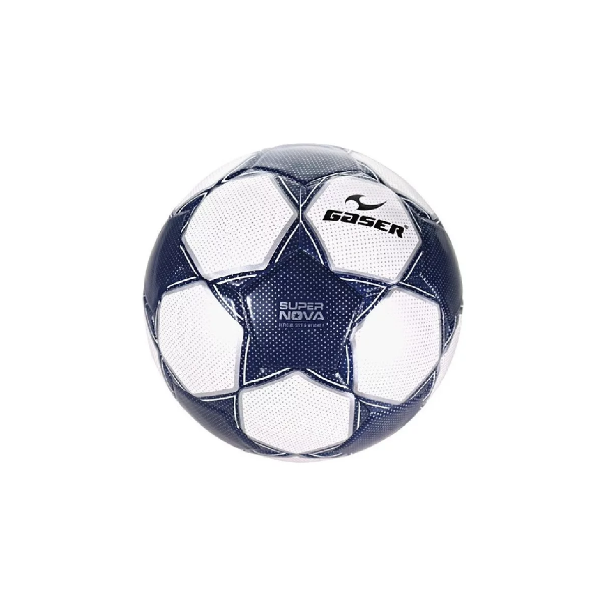 Balón Gaser Futbol Modelo Super Nova Laminado Charol Color No. 5 Azul Con Plata