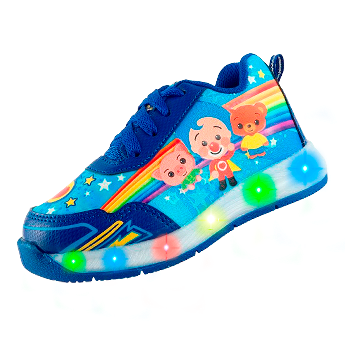 Tenis Niño Payaso Plim Plim Acuarella Bam Luces Leds 805-AR