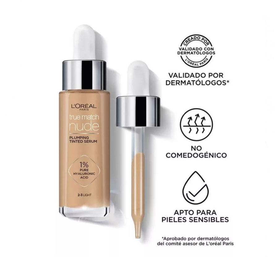 Sérum L'oreal Paris True Match Nude Con Color 30 Ml Tono 0.5-2 Very Light
