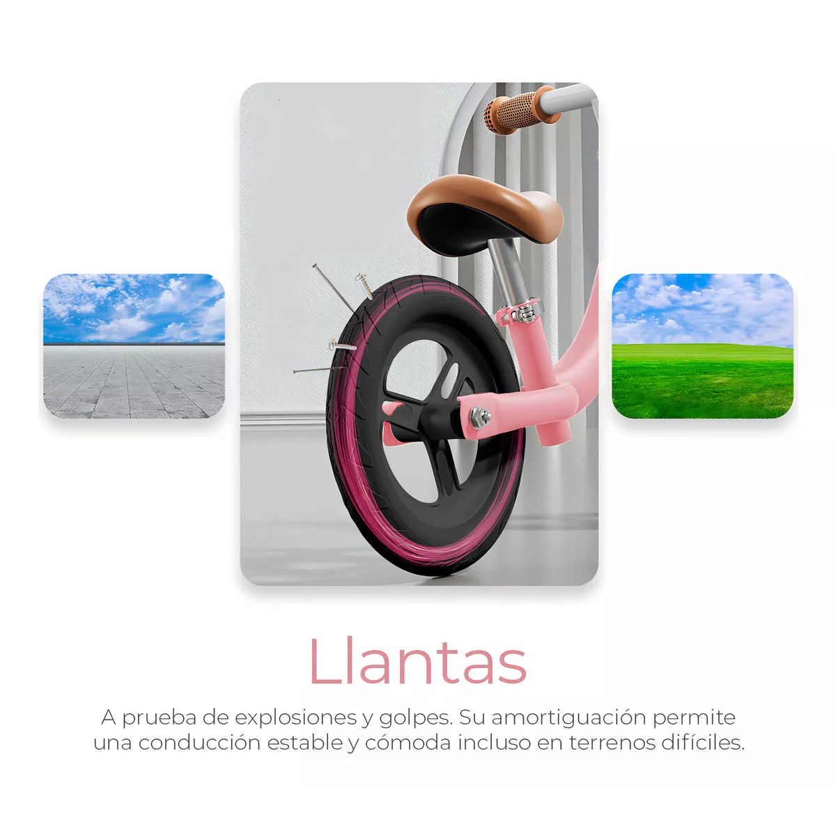 Bicicleta De Equilibrio Sin Pedales Entrenadora Para Niños Color Rosa