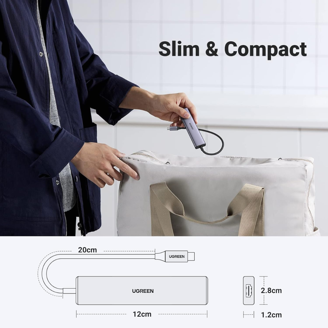 UGREEN USB C Hub, 5 en 1 Adaptador USB C Multipuerto Aluminio