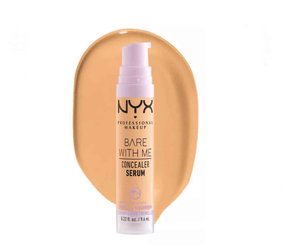 Nyx Cosmetics, Bare With Me, Suero Corrector, 0.32oz Tono GOLDEN