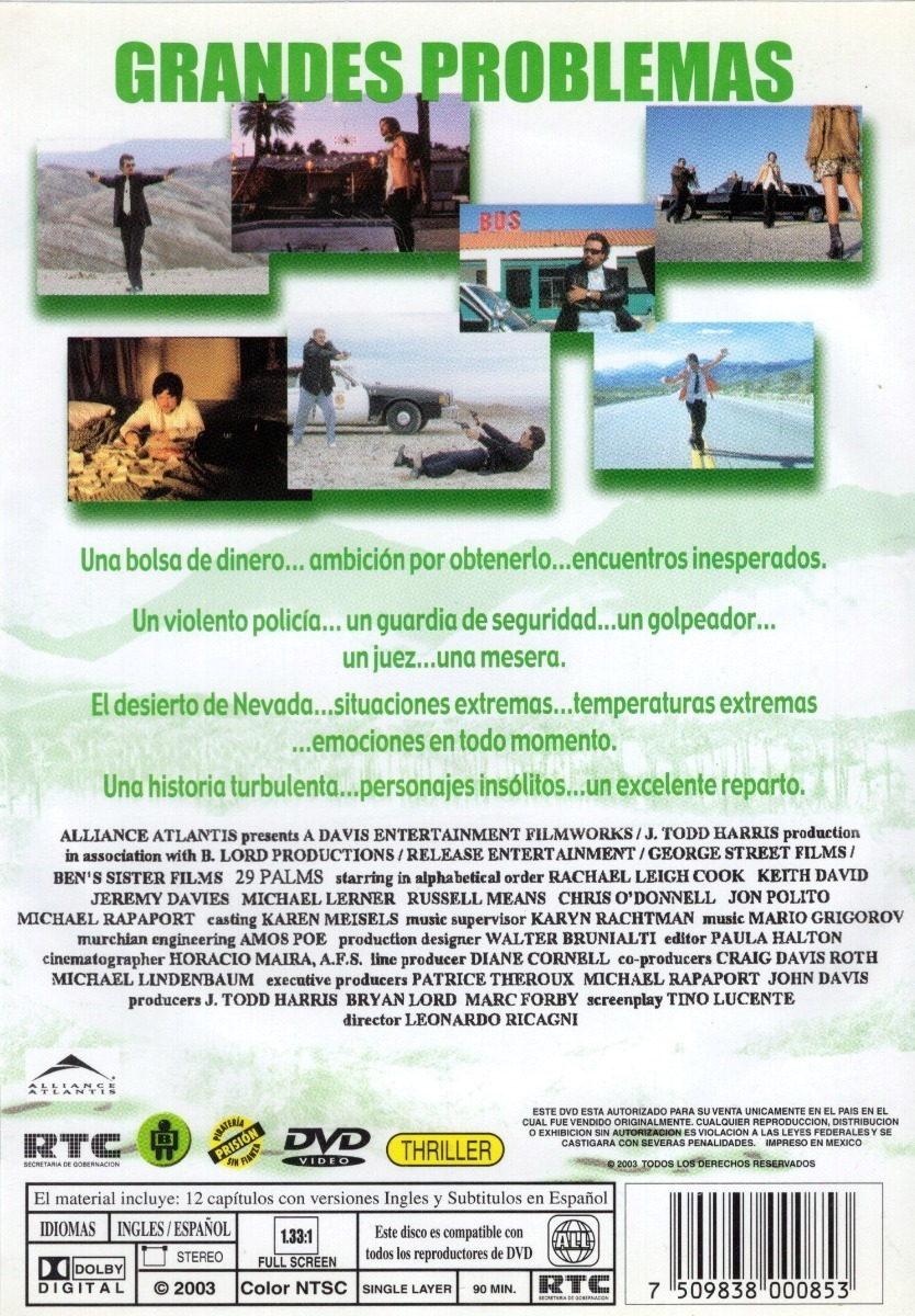 Grandes Problemas 29 Palms Leonardo Ricagni Pelicula Dvd