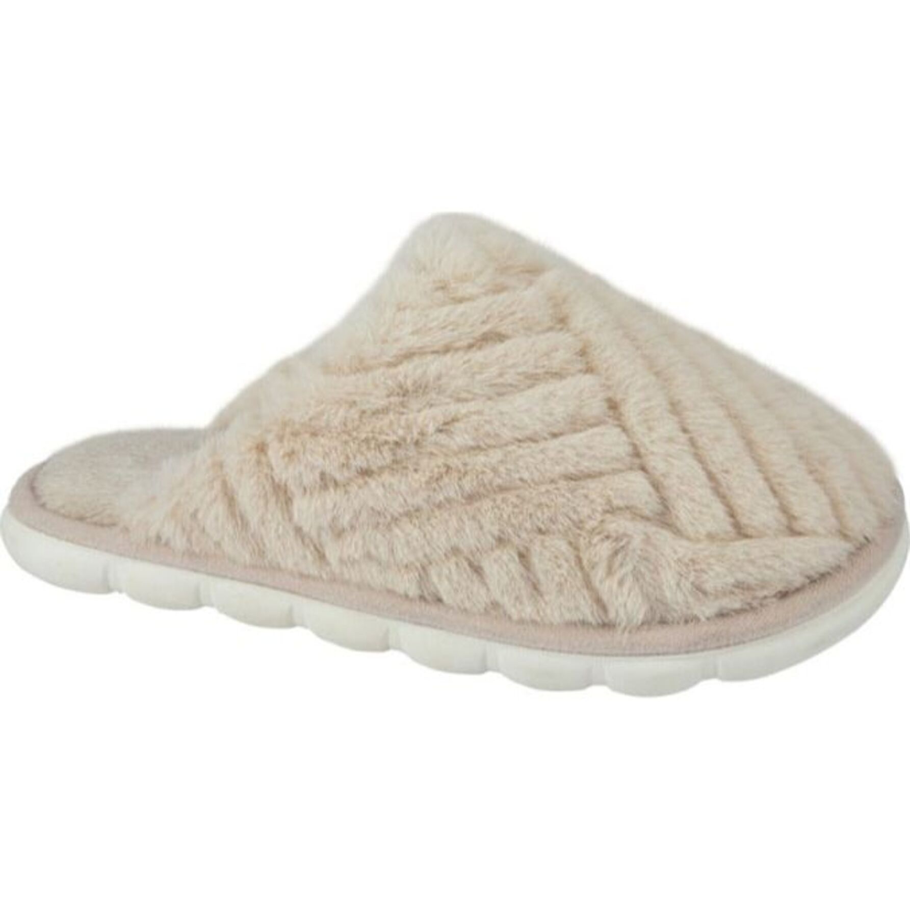 Pantufla para mujer, de peluche, color beige, marca Love to Lounge, 1182046