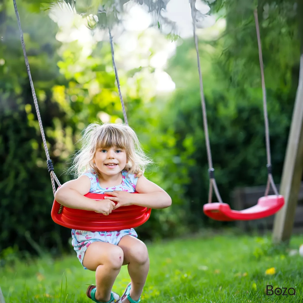 Columpio Para Niños Plastico Con Cuerdas Swing Asiento rojo