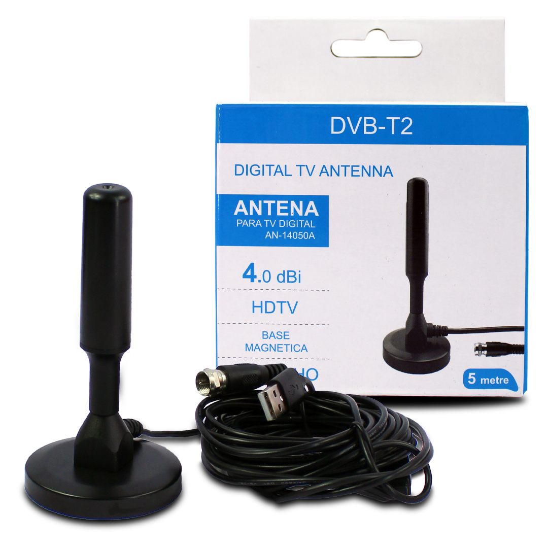 Antena para TV Digital con Base Magnética DVBT2 AT51 5m