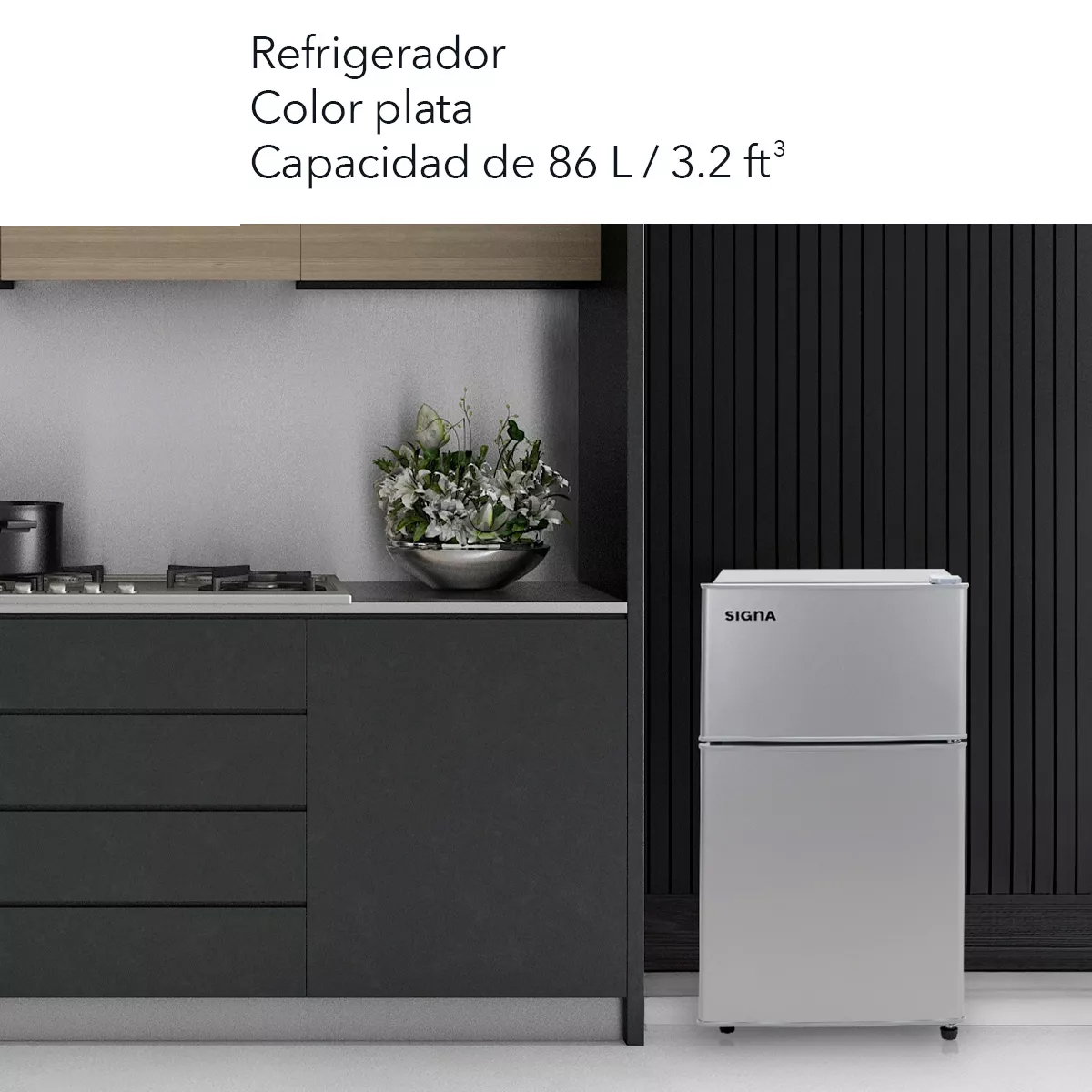 Refrigerador Frigobar Congelador 2 Puertas 86l 3 Pies 127v