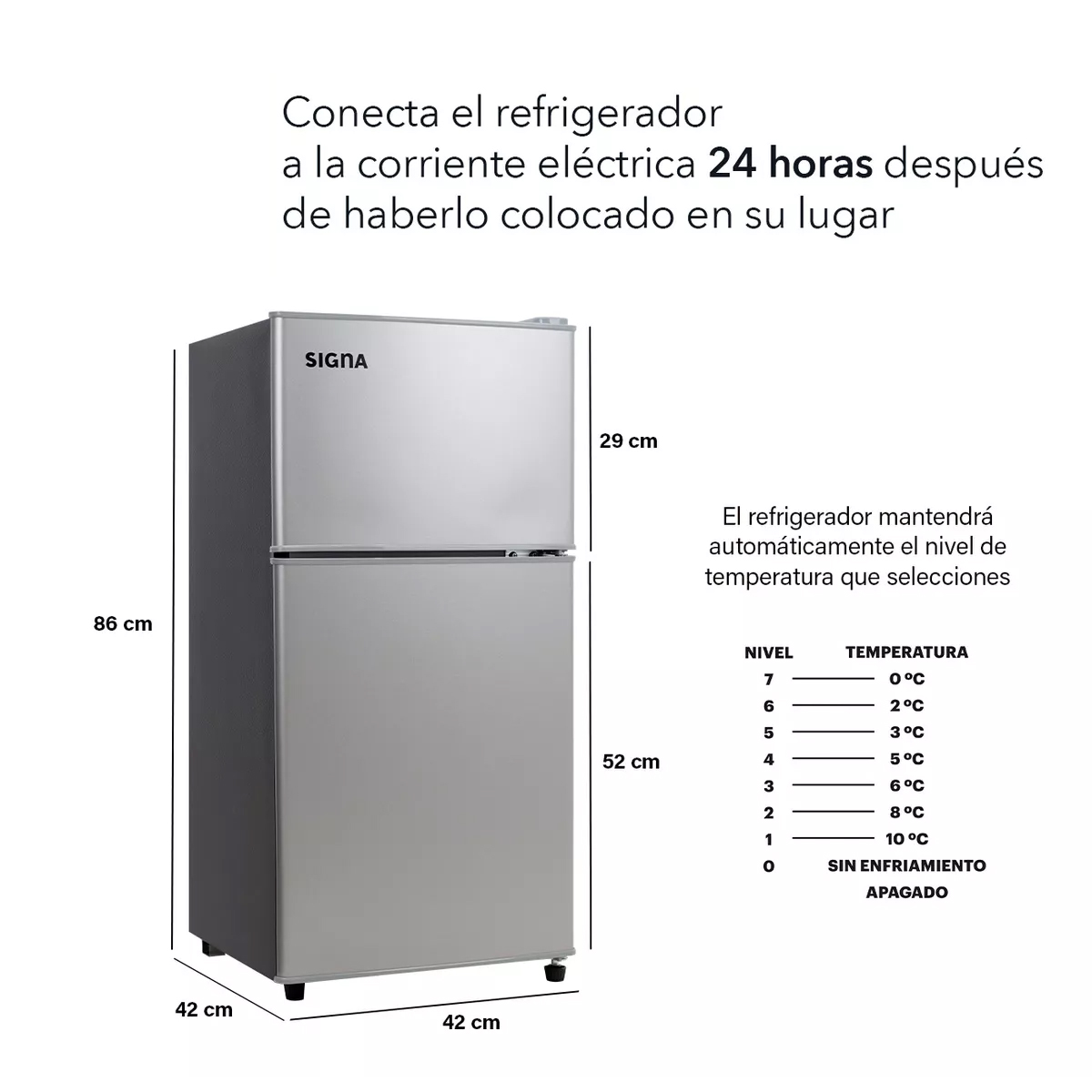 Refrigerador Frigobar Congelador 2 Puertas 86l 3 Pies 127v