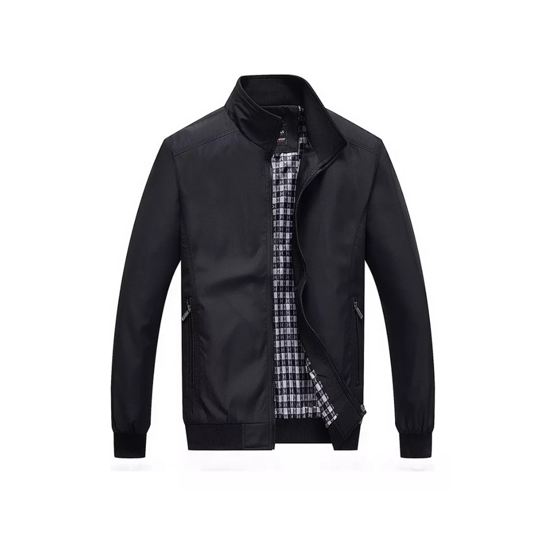 Chamarra Cortavientos Casual Chamarra Hombre Color Liso