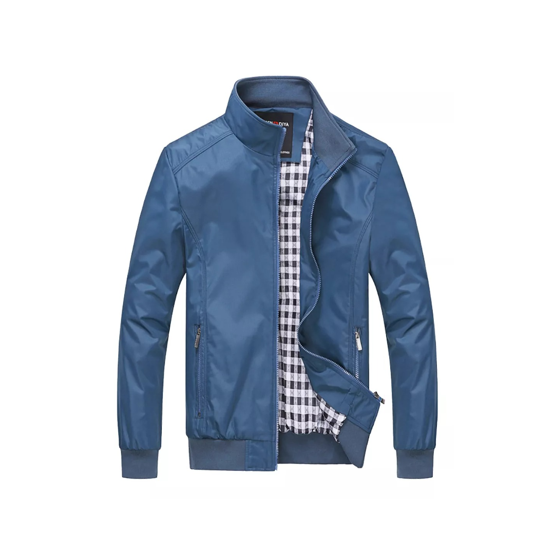 Chamarra Cortavientos Casual Chamarra Hombre Color Liso