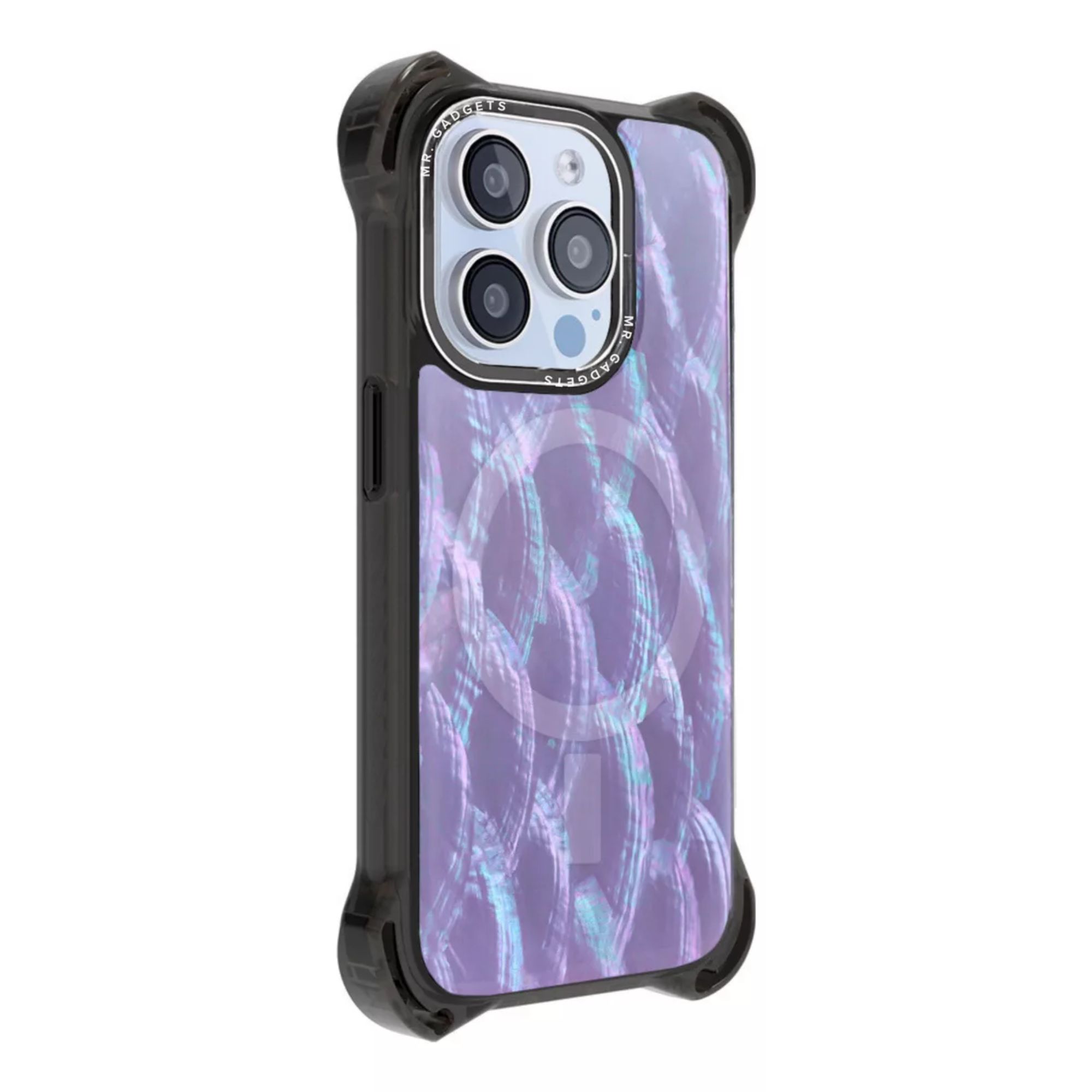 Funda Uso Rudo Ultra Bounce Concha Nacar Para Iphone 15 Concha morada Magsafe
