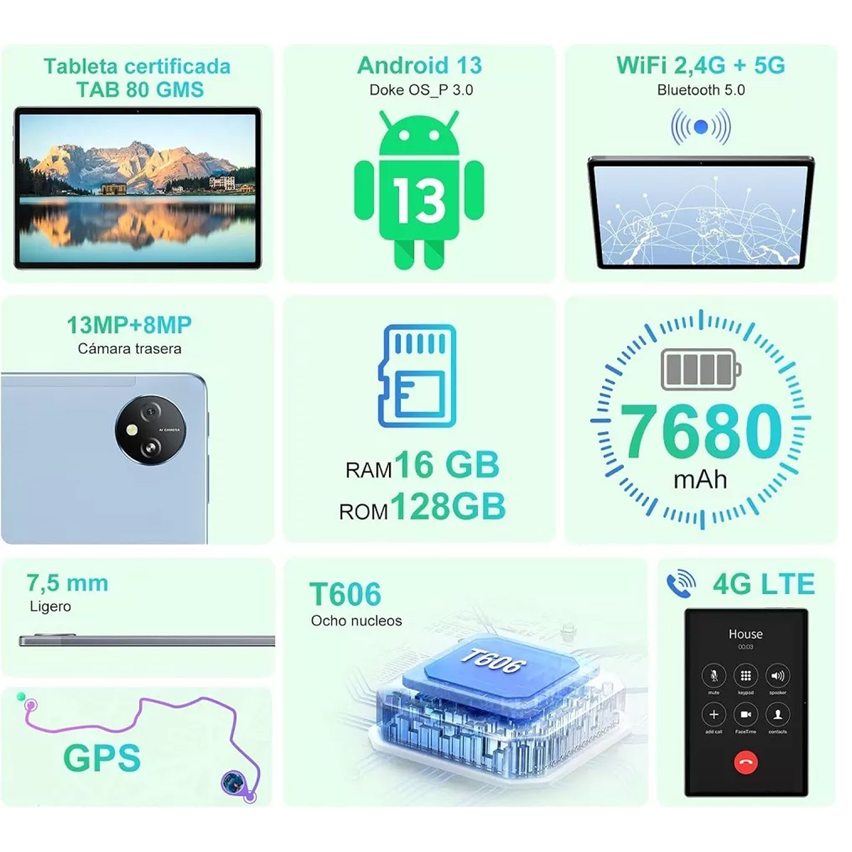 Tablet Blackview Tab80 16gb Ram 128gb Rom Android 13 Tableta
