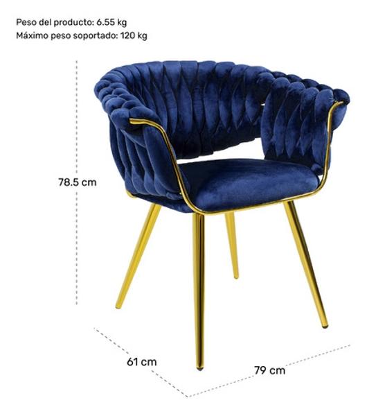Silla Terciopelo Premium Tejida Elegante Estilo Moderno