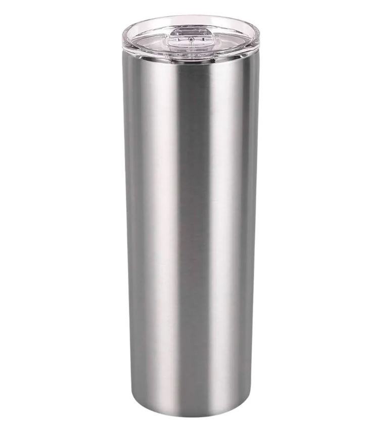 Termo 20oz Tumbler doble pared plata -25pz