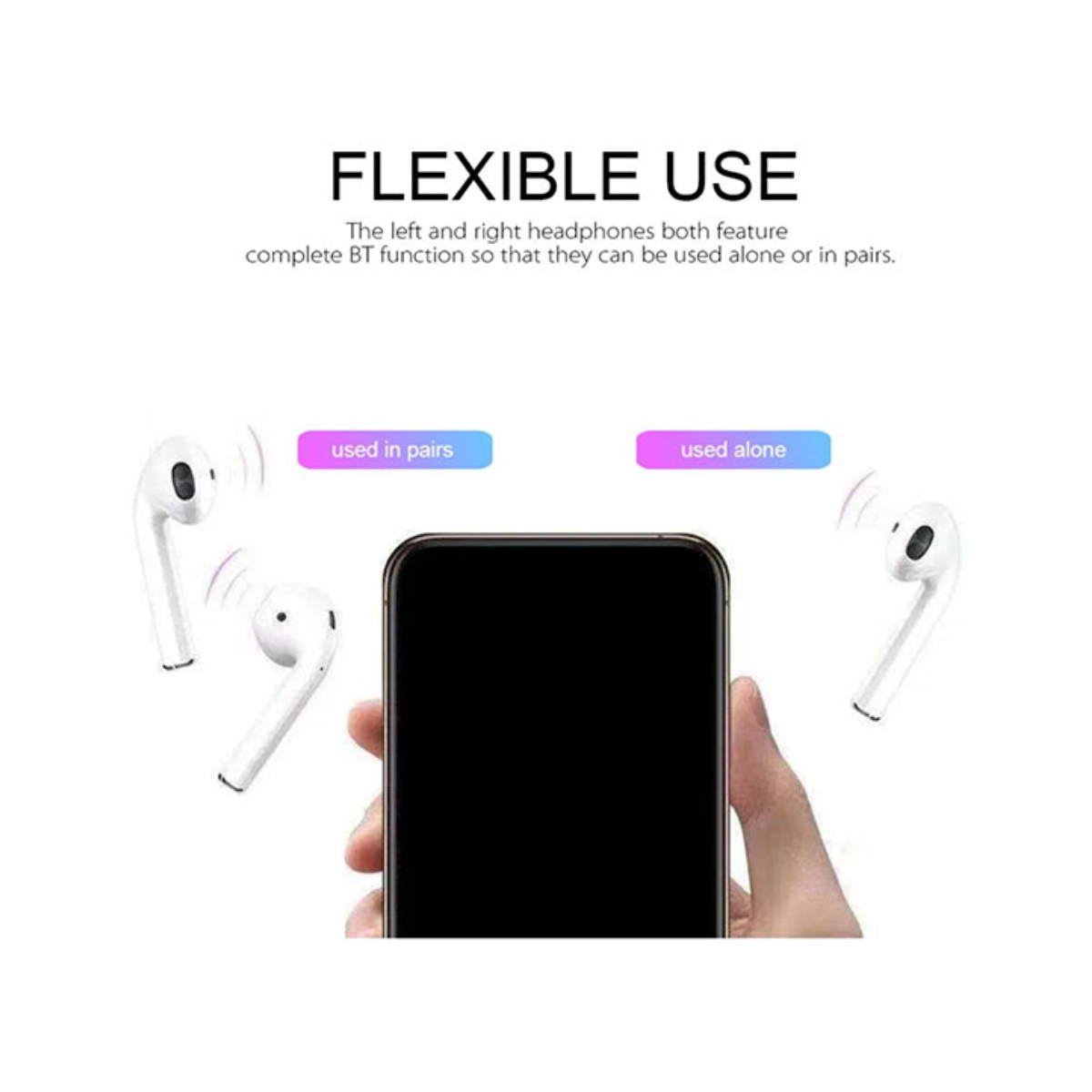 Audífonos Inalámbricos Bluetooth i12 Color Rojo