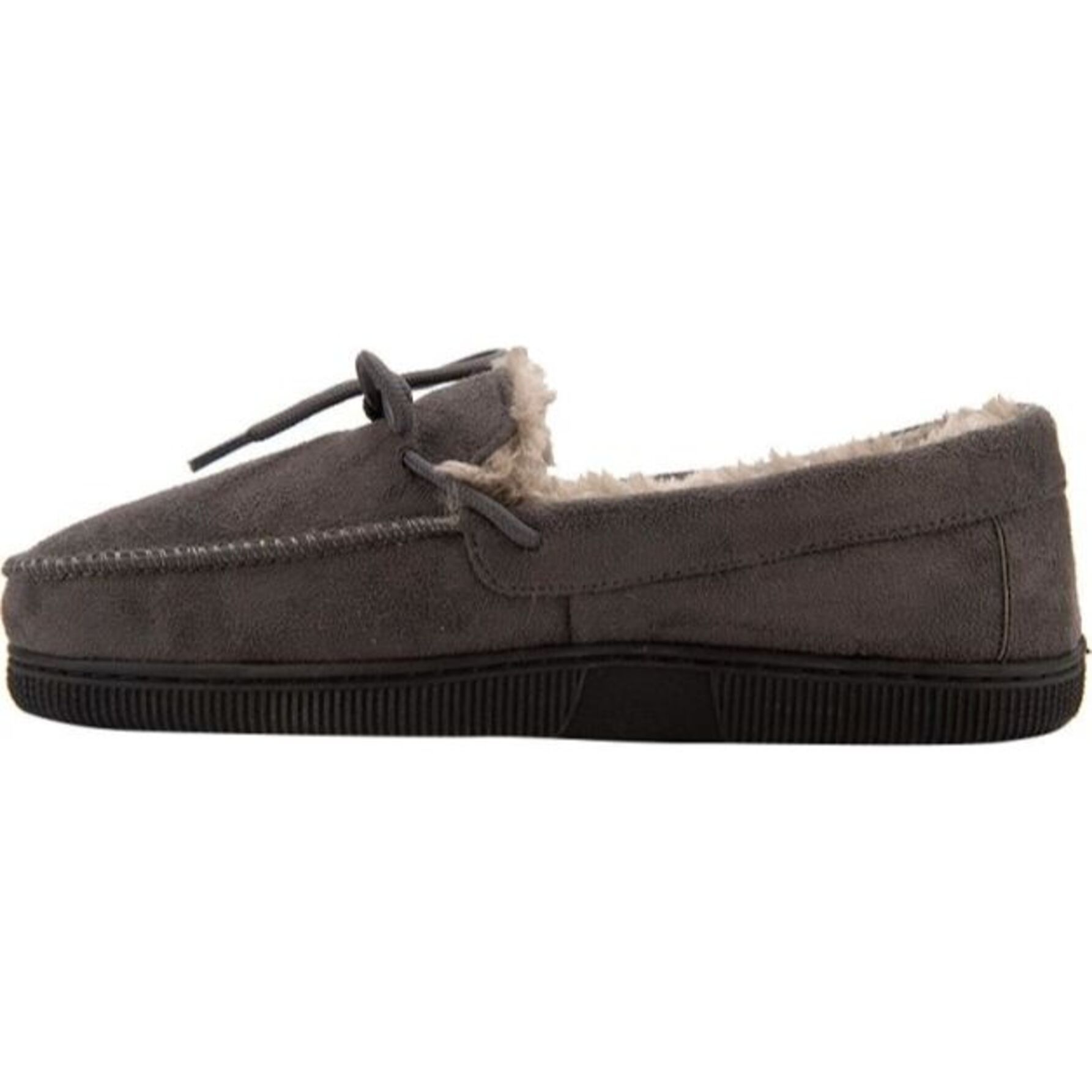Pantufla para hombre, tipo mocasín, cerrada, con forro de peluche, color gris, marca Nebel Walk 1049071