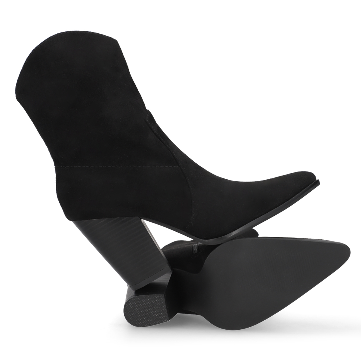 Botin Negro Mujer Semivestir Elegante Capa De Ozono 617501