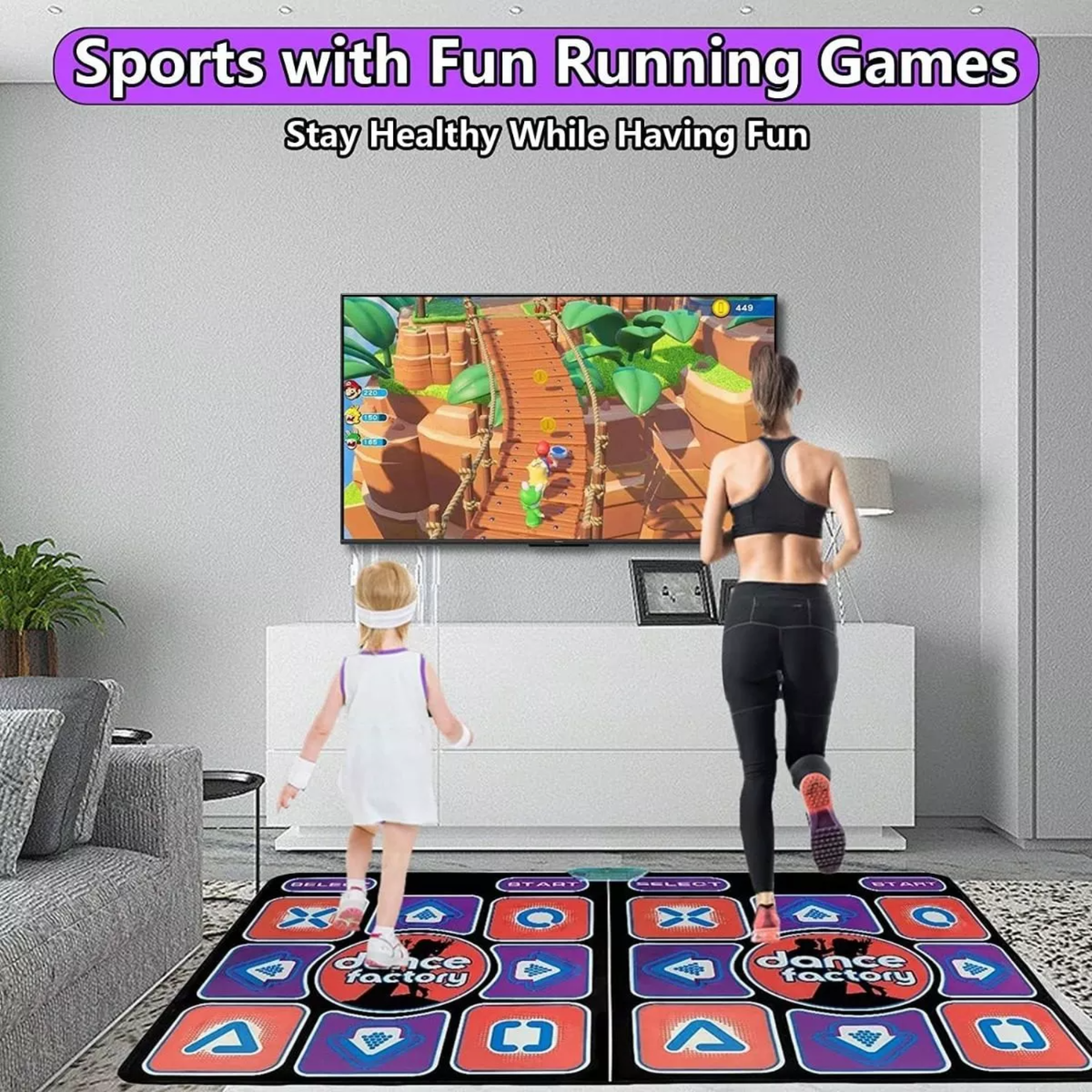 Tucraew - Tapete de baile electrónico para TV con cámara HD, tapete de baile inalámbrico de doble usuario con driver de juego, almohadilla de baile antideslizante para niños y adultos, regalos de