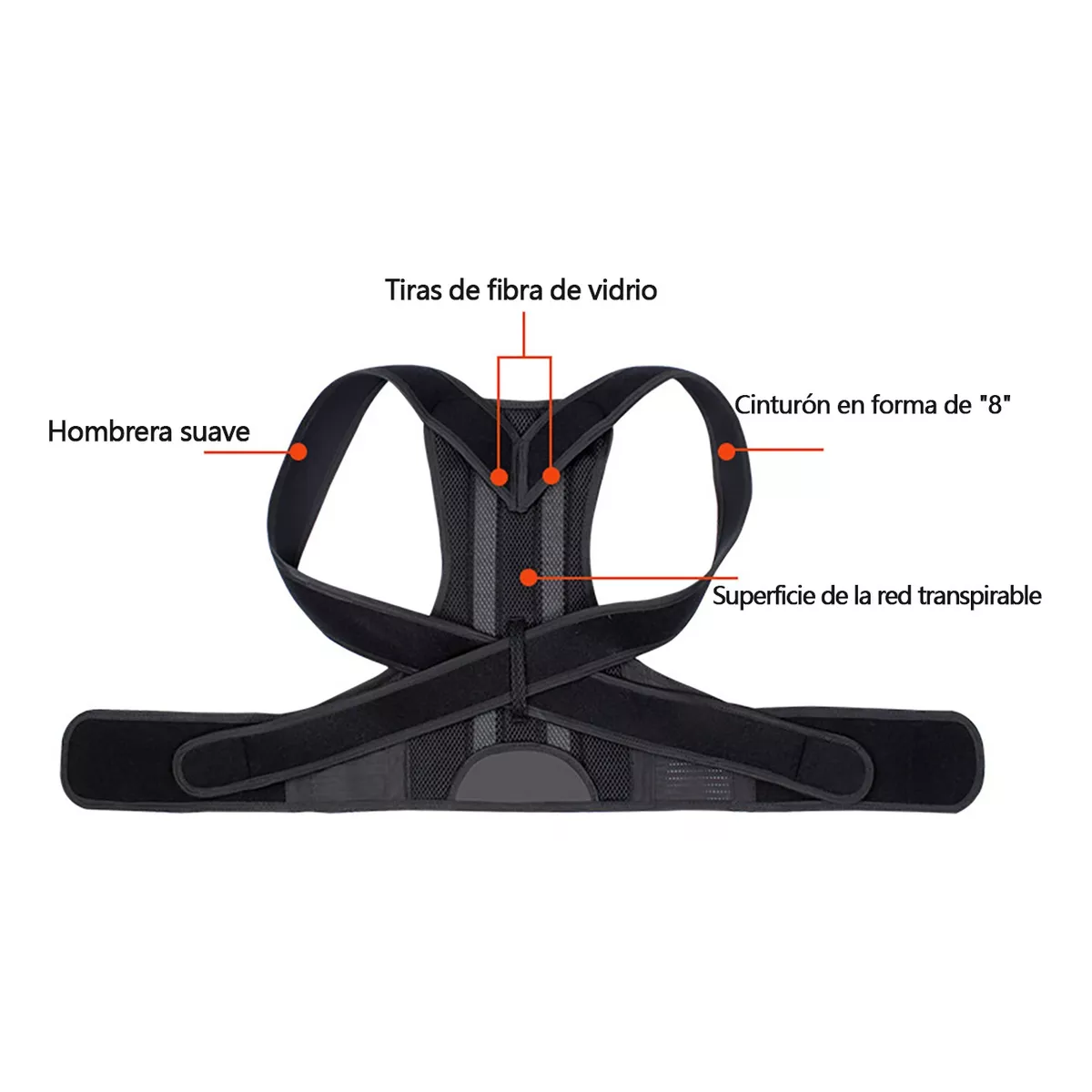 Corrector Postura Espalda Para Hombre Y Mujer Ajustable Faja Talla M