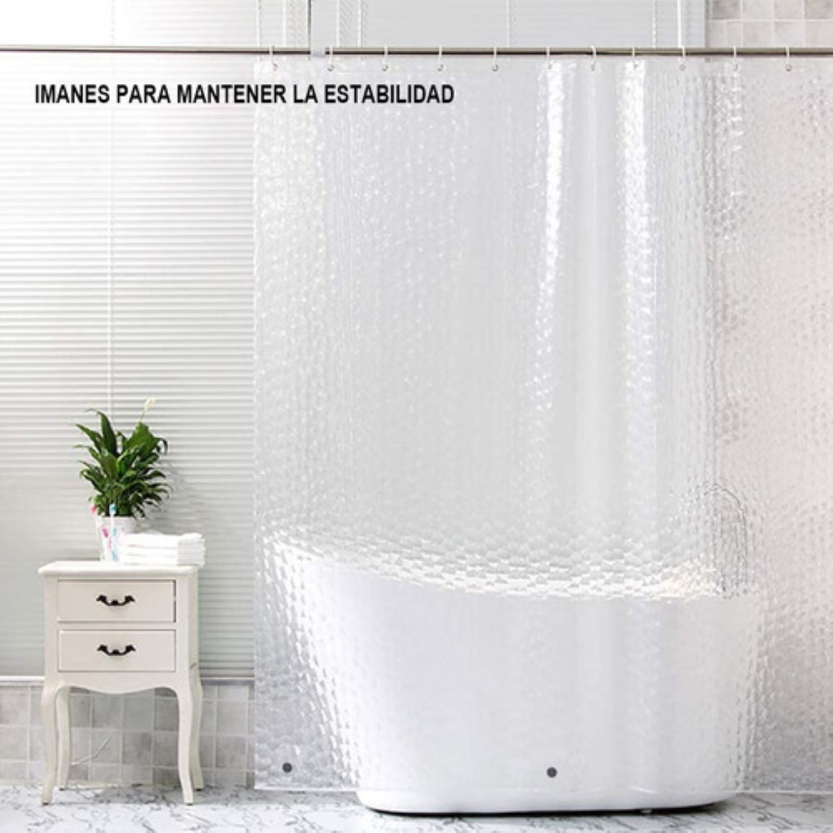Cortina De Baño Transparente Anti-moho 180*180 Cm blanco
