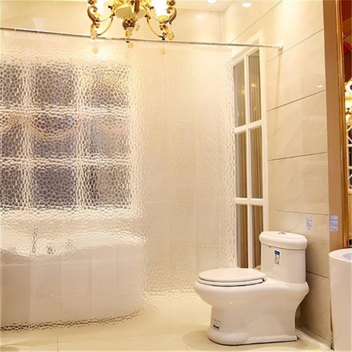 Cortina De Baño Transparente Anti-moho 180*180 Cm blanco