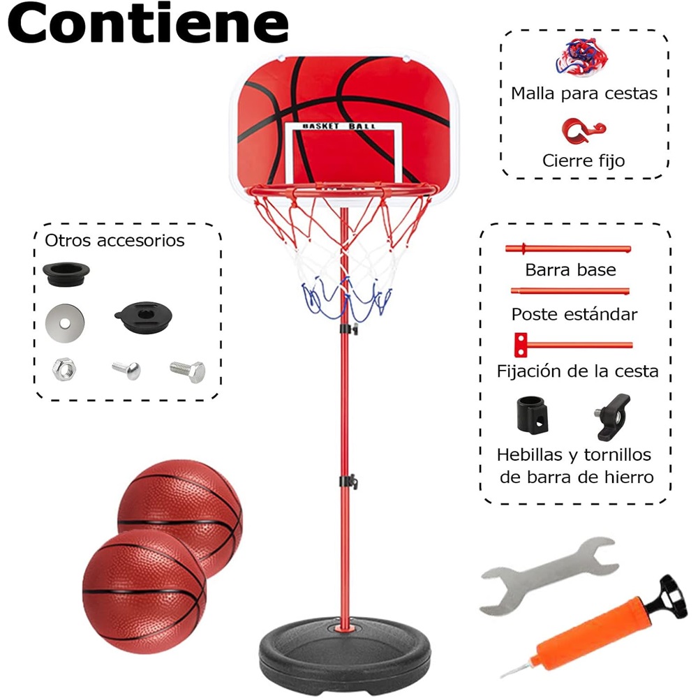 Canasta de basquetball ajustable tablero baloncesto