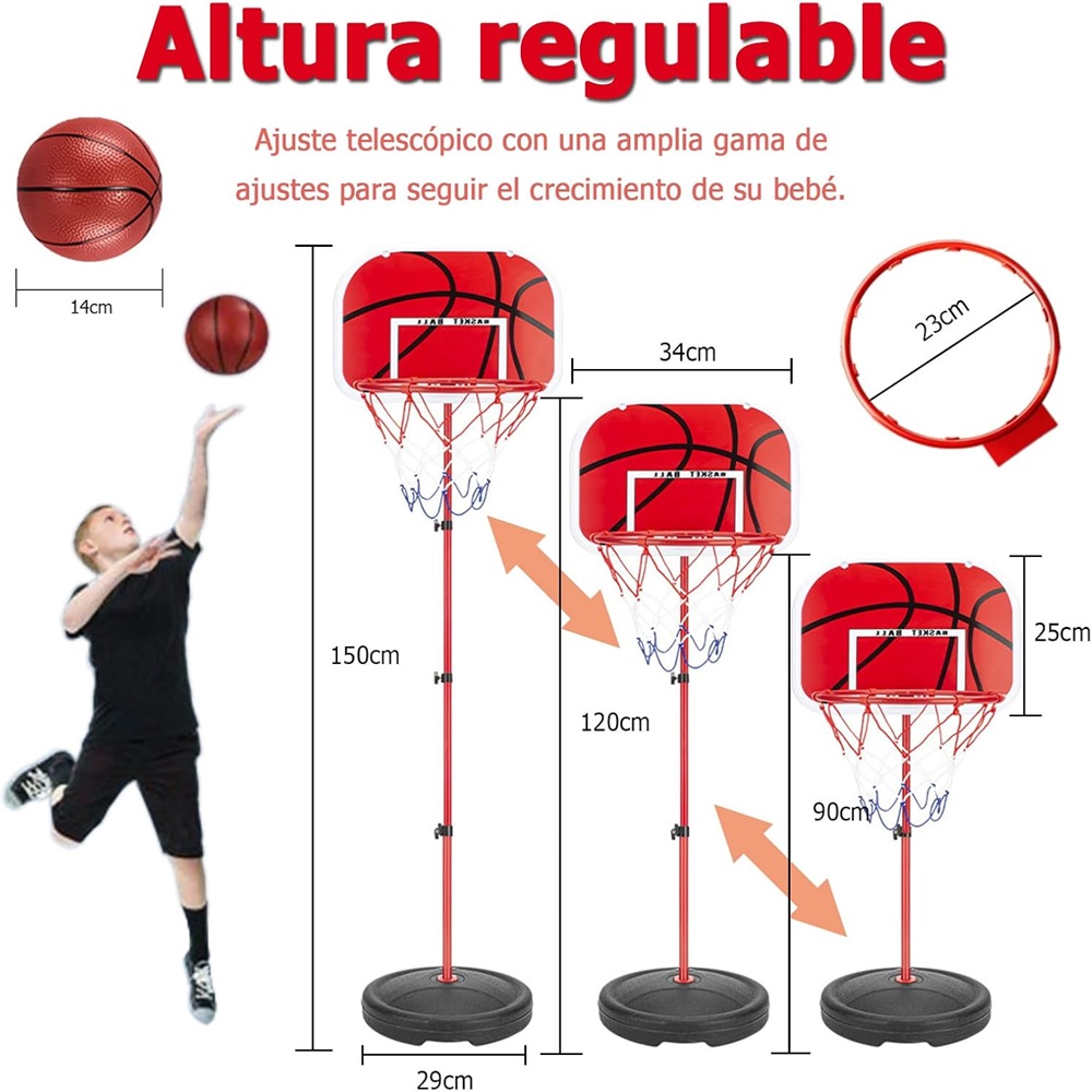 Canasta de basquetball ajustable tablero baloncesto